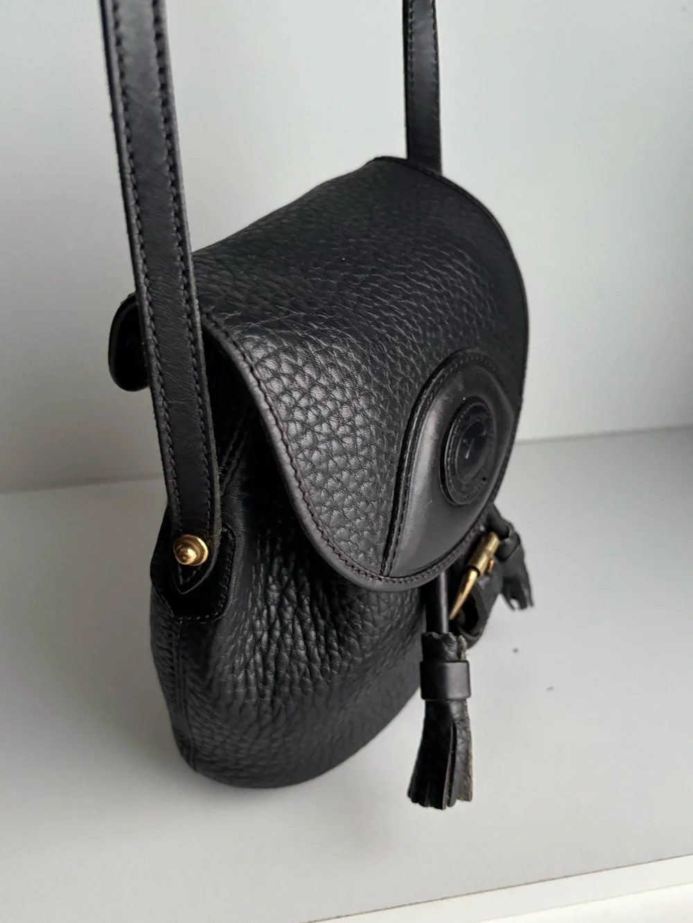 Dooney & Bourke awl Black Leather Mini Drawstring Buckle Bag - Picture 6 of 16